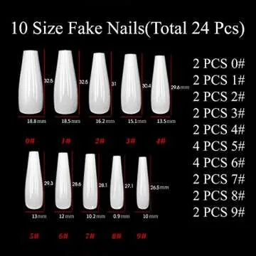 Vaveah Glossy Press on Nails Extra Long - 24 Pcs