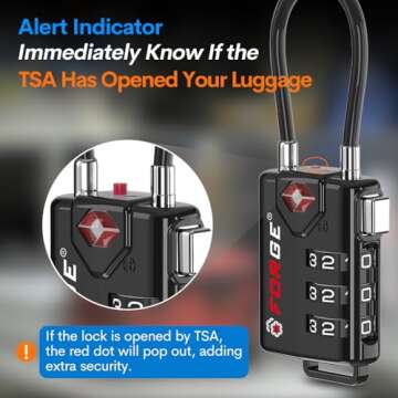TSA Approved Cable Luggage Locks, 6 Pack, Easy Read Dials with Alloy Body
