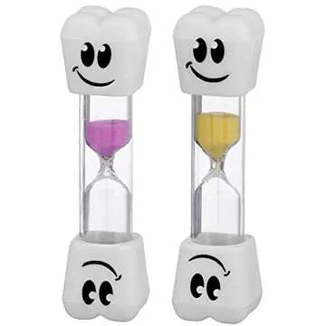 Smile Tooth 2 Minute Sand Timer Assorted Colors (2 Pack)
