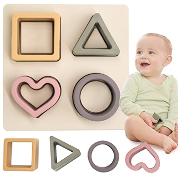 HETOMI Baby Soft Nesting Sorting Silicone Teething Blocks