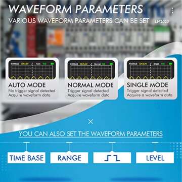 2 in 1 Handheld Oscilloscope Multimeter Professional Oscilloscope Multimeter with 2.5 Msps High Sampling Automatic Waveform Capture Function DC AC Voltagem Current Test