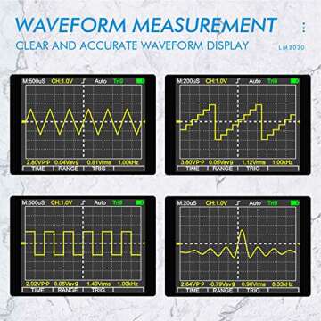 2 in 1 Handheld Oscilloscope Multimeter Professional Oscilloscope Multimeter with 2.5 Msps High Sampling Automatic Waveform Capture Function DC AC Voltagem Current Test