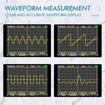 2 in 1 Handheld Oscilloscope Multimeter Professional Oscilloscope Multimeter with 2.5 Msps High Sampling Automatic Waveform Capture Function DC AC Voltagem Current Test