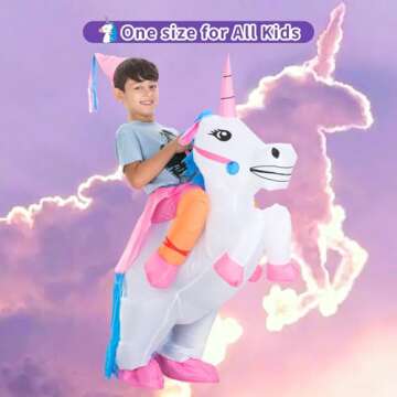 TOLOCO Inflatable Unicorn Costume for Kids - Whimsical Fun for Halloween