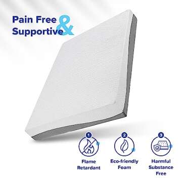 Olee Sleep Twin Mattress, 10 Inch Gel Memory Foam Mattress, Gel Infused for Comfort and Pressure Relief, CertiPUR-US Certified, Bed-in-a-Box, Medium Firm, Grey, Twin Size