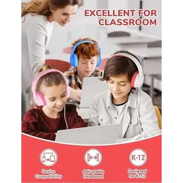 iClever Kids Headphones - Durable, Safe Volume, Foldable, Bulk 5Pack