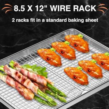Cooling Rack for Baking 2-Pack Stainless Steel Adjustable Design