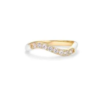 PAVOI Gold Plated Wavy Stackable Ring for Women