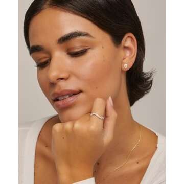 PAVOI Gold Plated Wavy Stackable Ring for Women