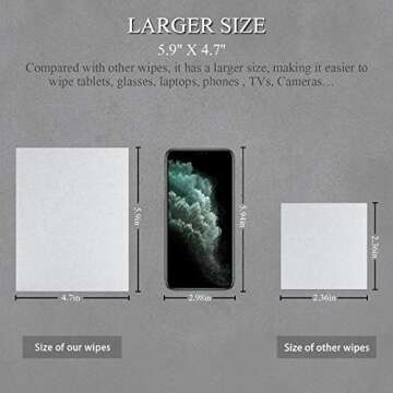 Monitor Wipes, Pre-Moistened Computer Screen Wipes for Electronics, Computer Monitor Cleaning Wipes for Eyeglasses, Tablets, Camera Lenses, Laptop, Screen Cleaner Wipes for Phones, TV, LCD