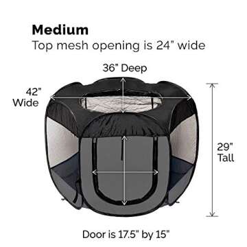 Furhaven Portable Dog Playpen Cat Tent, Pet playground/kennel foldable indoor outdoor zippered puppy crate - Gray, Medium