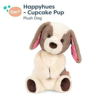 B. toys- B. softies-12" Plush Dog - Huggable Dog Stuffed Animal Toy – Soft & Cuddly Plush Puppy – Washable – Babies, Toddlers, Kids- Happy Hues- Cupcake Pup- 0 Months +