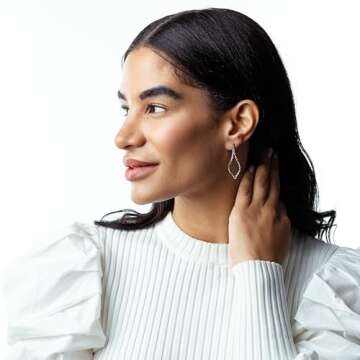 Gemistry Judy Crowell Jewelry Gold Over Sterling Silver and Rhodium Diamond Cut Marquis Drop Earrings