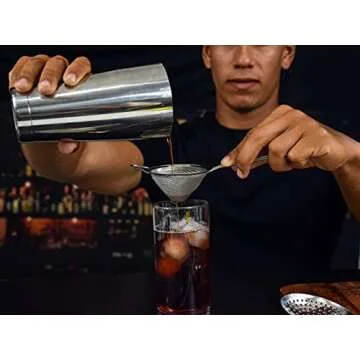 TheBarsentials Cocktail Strainer Set Stainless Steel Bar Tools with Stirring Spoon - Hawthorne Strainer, Julep Strainer, Fine-Mesh Strainer/Sifter for Drinks