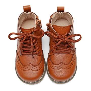 DADAWEN Toddler Baby Boys Girls Hiking Boots Waterproof Leather Non Slip Lace Up Outdoor Work Ankle ...