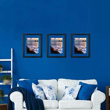 ONE WALL 16x20 Inch Floating Frame, Black Wood Double Glass Float Picture Frame Display 16x20/11x14 Inch Photos or Plant or Petal Specimens for Wall Hanging - Mounting Accessories Included