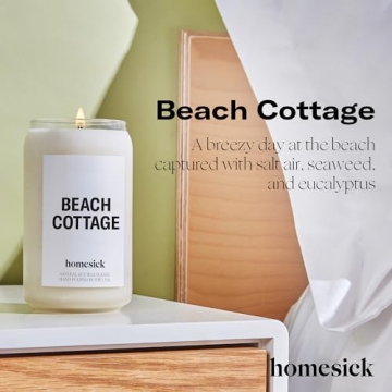 Homesick Beach Cottage Candle - 60-80 Hours of Relaxing Aroma