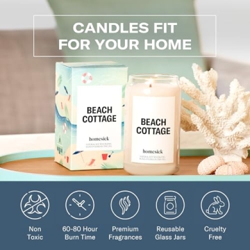 Homesick Beach Cottage Candle - 60-80 Hours of Relaxing Aroma