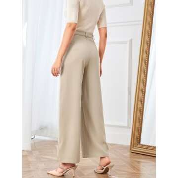 Stylish SweatyRocks Women's Wide Leg Casual Pants