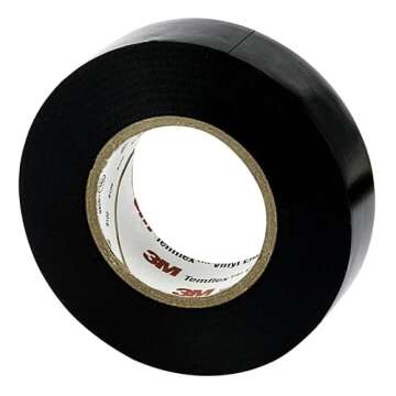 3M Temflex Vinyl Electrical Tape, 1700, 3/4 in x 60 ft, Black 1.5core (3-Roll)