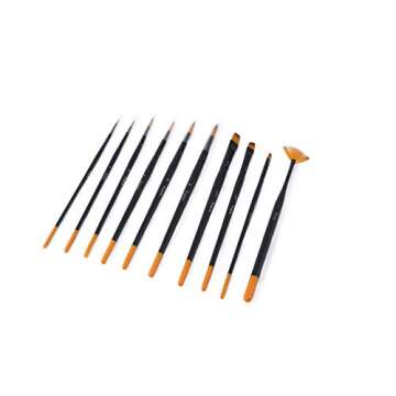 Etchr Professional Watercolor Paintbrushes - 10 Assorted Watercolor Paint Brushes in Carry Case - Quality Vegan-Friendly Watercolor Brush Set - Artist Brushes