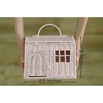 Rool Rattan House Shaped Basket for Toddlers and Kids