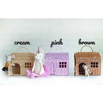 Rool Rattan House Shaped Basket for Toddlers and Kids