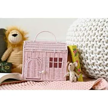Rool Rattan House Shaped Basket for Toddlers and Kids