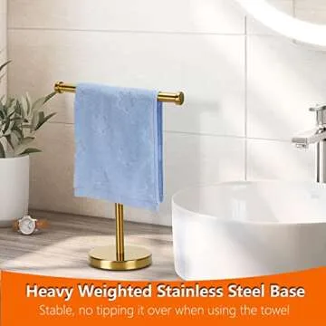 Kalitro Gold Towel Rack - Premium Hand Towel Stand