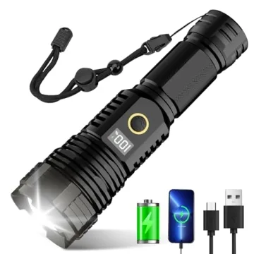 990000LM Super Bright Rechargeable Flashlight - Tactical, Waterproof, 5 Modes, Zoomable