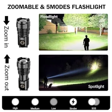 High Lumens Rechargeable Flashlight - 990000LM