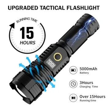 High Lumens Rechargeable Flashlight - 990000LM