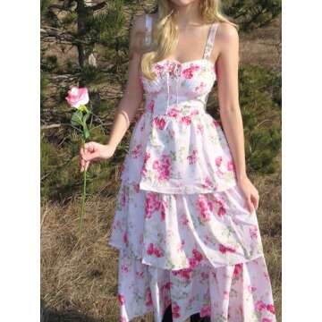 Elegant Spring Wedding Guest Floral Maxi Dress