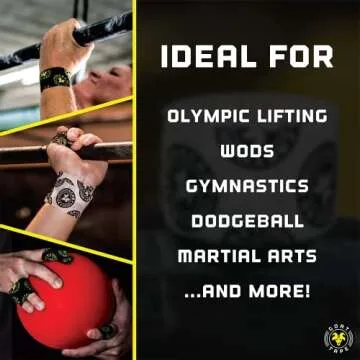 Scary Sticky Premium Hook Grip Tape, Athletic Tape for Cross Training, Weightlifting Tape, Cross Training Accessories, Sports Grip Tape - 30 Feet Long, Black/Yellow, 1 Roll