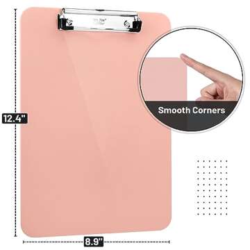 Mr. Pen- Plastic Clipboard, 12.5” x 9”, Pastel Orange, Clipboards for Kids & Adults, Clipboards Plastic, Clip Board, Teacher Clipboard, Kids Clipboard, Cute Clipboard, Plastic Clipboards