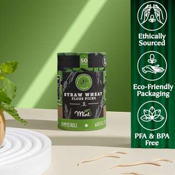 Biodegradable Dental Floss Picks - Eco-Friendly Mint Flavor