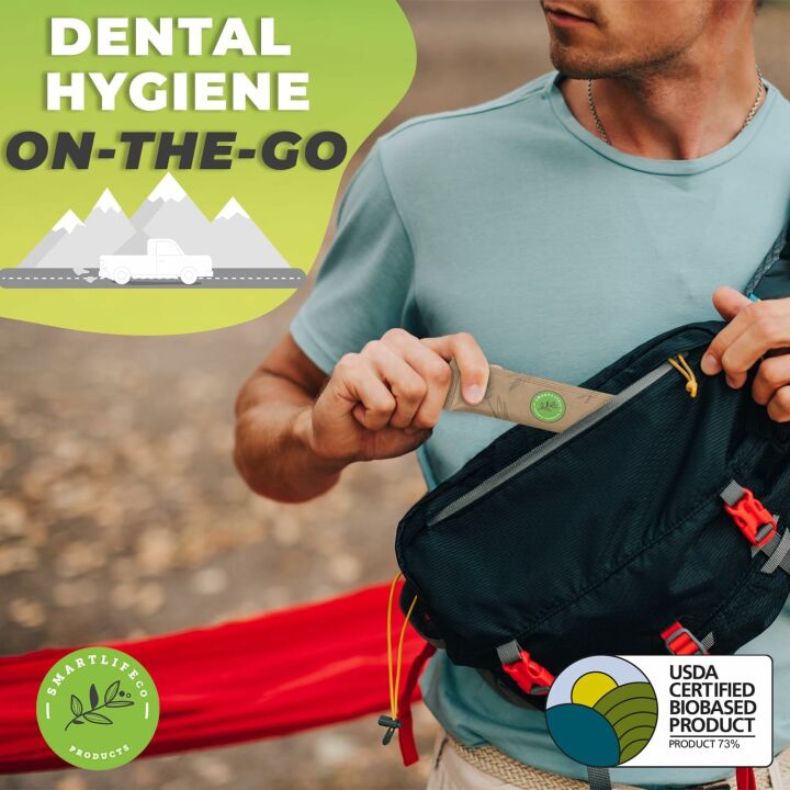 Biodegradable Dental Floss Picks - Eco-Friendly Mint Flavor