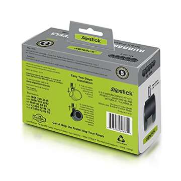 Slipstick CB680 Rubber Office Chair Caster Wheels - Set of 5 for Enhanced Floor Protection