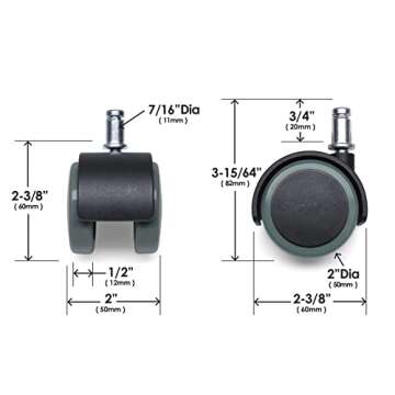 Slipstick CB680 - Durable Floor Protecting Office Chair Casters