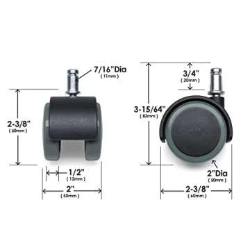 Slipstick CB680 - Durable Floor Protecting Office Chair Casters