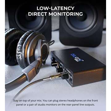 Blucoil USB Audio Interface with 48V Phantom Power and Direct Monitoring