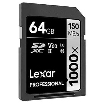 Lexar 1000X 64GB SDXC UHS-II Cards for 4K and HD