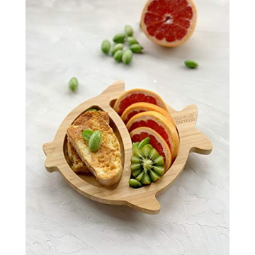 Bamboo Baby Plate with Suction for Safe Self-Feeding