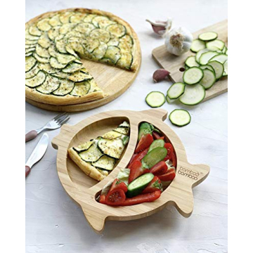Bamboo Baby Plate with Suction for Safe Self-Feeding