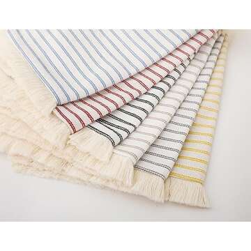 NUYECY Set of 2 Light Blue Boho Throw Pillow Covers 20 x 20,Cotton Neutral Pillow with Tassel Fringe,Decorative Pillow Cover Pillow Case Cushion Cover for Bed Sofa Couch Farmhouse Living Room