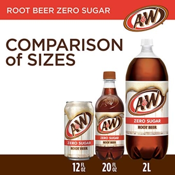 A&W Zero Sugar Root Beer Soda 12 Pack Vanilla Treat