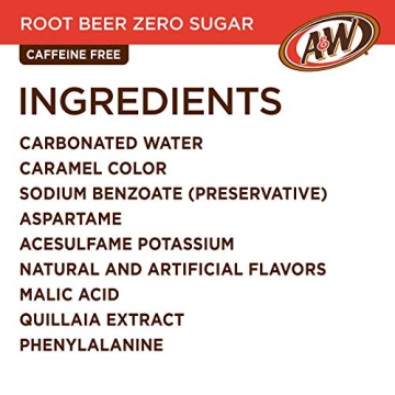A&W Zero Sugar Root Beer Soda 12 Pack Vanilla Treat