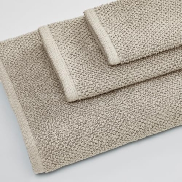 Great Bay Home Taupe Hand Towels - Luxurious 6 Pack for Everyday Use