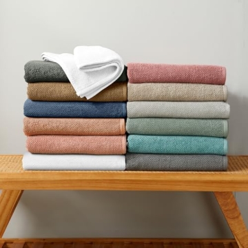 Great Bay Home Taupe Hand Towels - Luxurious 6 Pack for Everyday Use