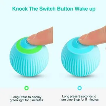 AMESEDAK Automatic Rolling Cat Ball Interactive Smart Toy, Indoor Cat Moving Toy Bouncing Rolling Ball Led Light Peppy Pet Balls Rolling Hunting Instinct Kitten Funny Training Toy (Pink) (Blue) (Blue)